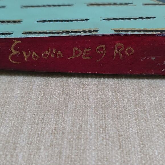 Mexican Folk Art Hand Painted Hand Carved Wooden Fish Artist Signed Shelf Sitter - Picture 6 of 8